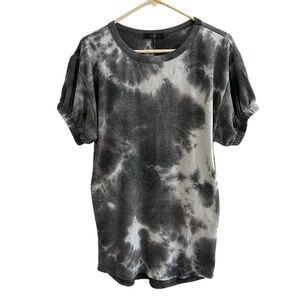21 Saints Womens Dress Size XS Tie Dye Gray White Short Sleeve Pockets